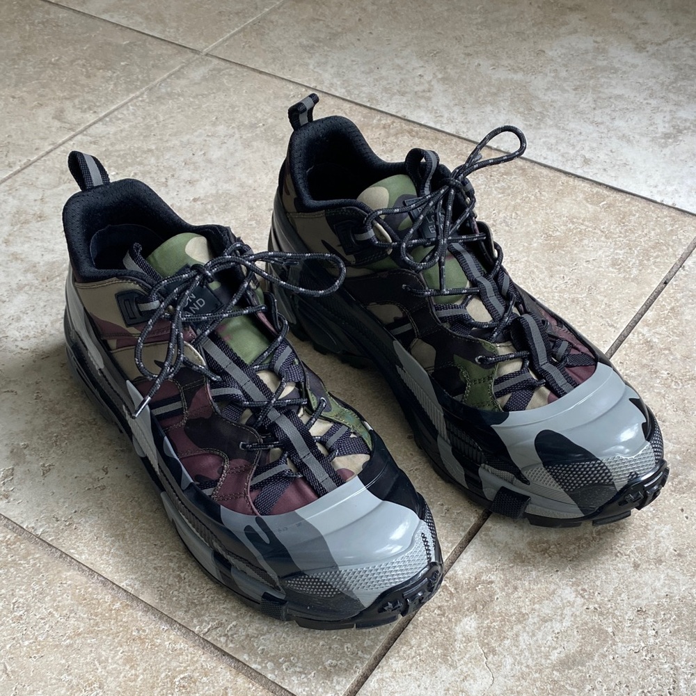 Burberry Camouflage Athletic Shoes - Black, Green, Gray